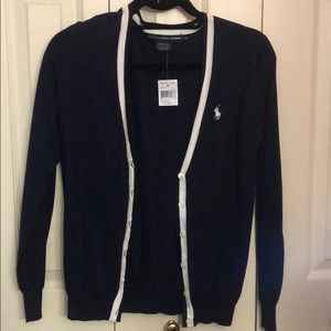 Ralph Lauren navy cardigan size small button up